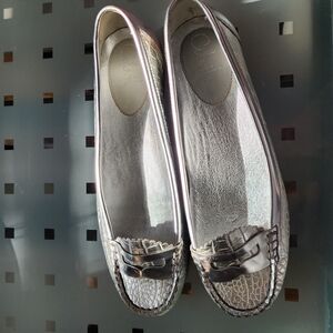 Cole Haan Metallic Silver Loafers
